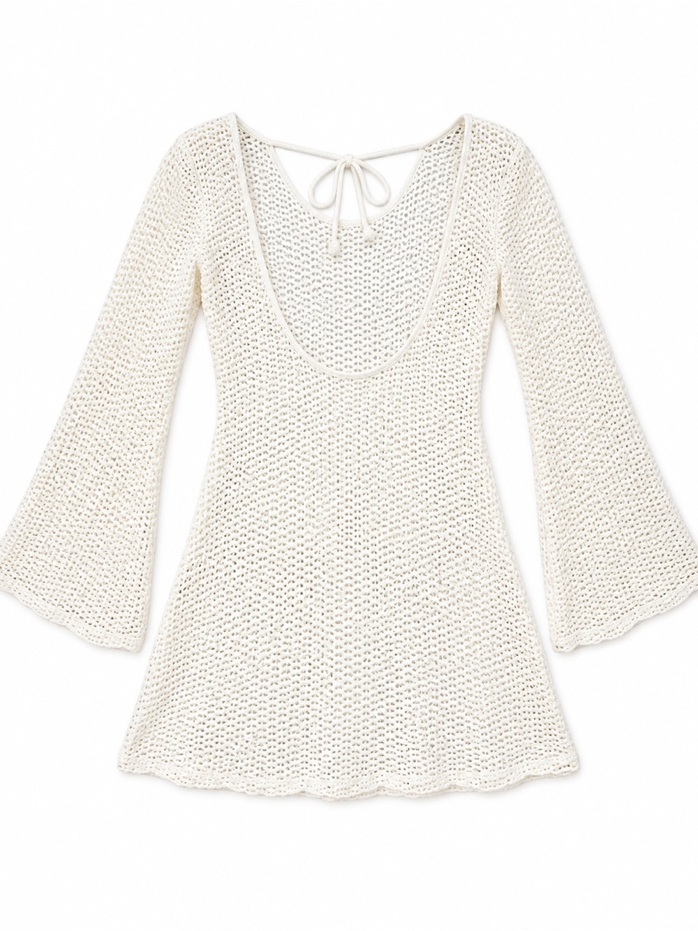 Power 2 The Flower White Crochet Swim Cover Up XS NWOT